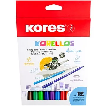 KORES KORELLO dětské, tenký hrot, 12 barev (29013)