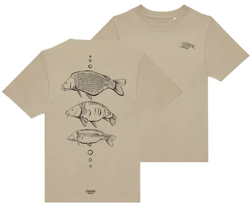 Giants fishing tričko dětské tři kapři béžové - 9-11 let