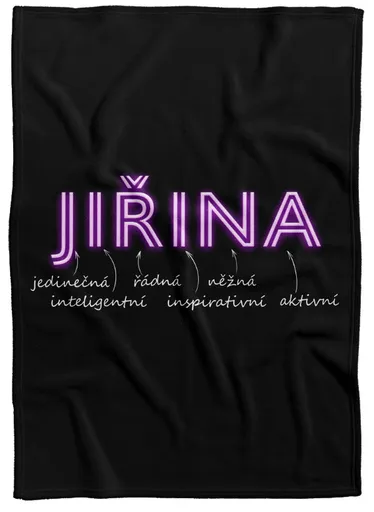 Deka Ženská jména – NEON (Jméno: Jiřina, Podšití beránkem: NE)