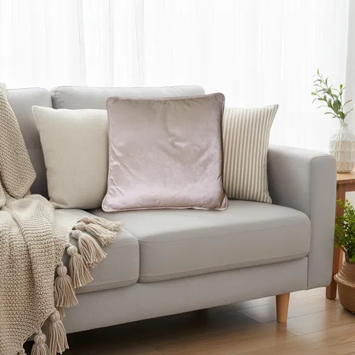 Dekorační sametový polštář, 45 x 45 cm, béžový