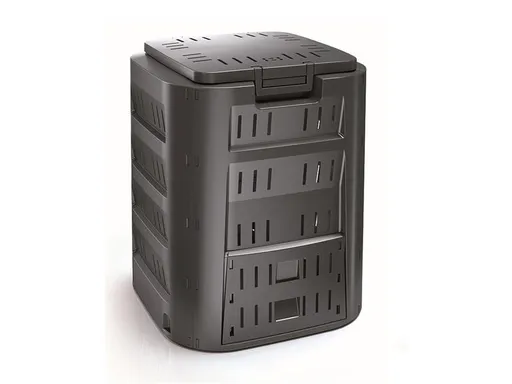 Kompostér COMPOGREEN 320l černý - zánovní / bez náhradních dílů / prasklina na horní části bočnice