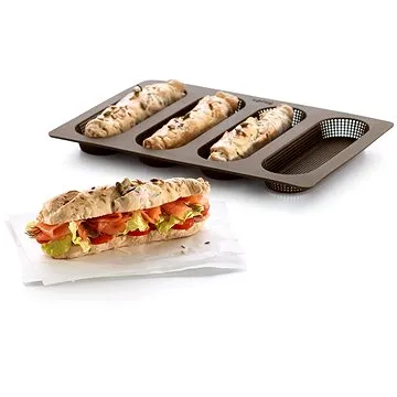 LEKUE Silikonová pečicí forma na bagety  | hnědá (0203100M10M017)