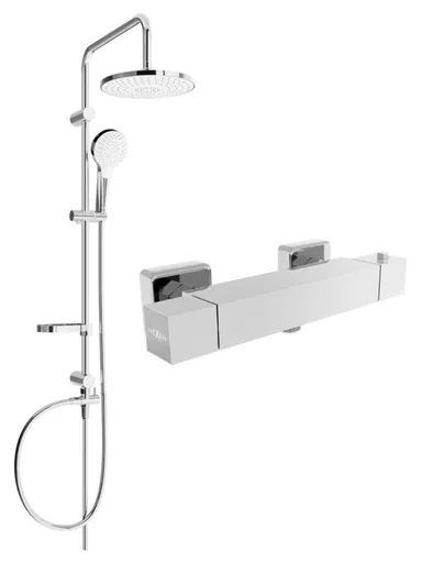 MEXEN/S Erik sprchový sloup včetně sprchové termostatické baterie Cube, chrom 77200205-00