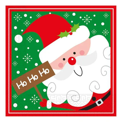 PROCOS Vánoční papírové ubrousky 33x33cm 3vrstvé Santa 20ks