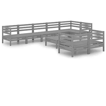 9dílná zahradní sedací souprava masivní borovice šedá, 3082931 (3082931)