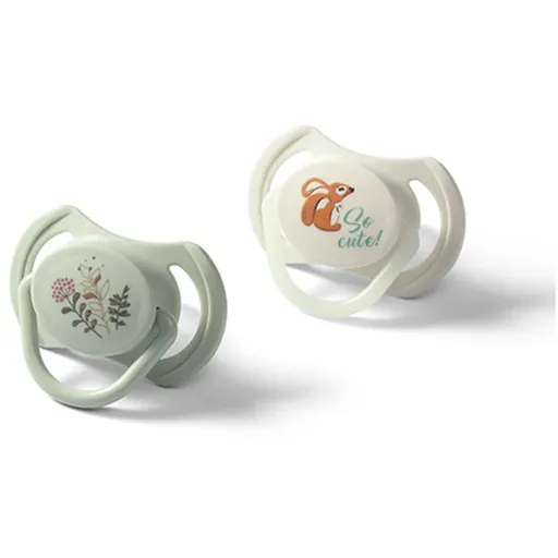 BabyOno Take Care Symmetrical Silicone Soothers dudlík Day & Night 6-18m+ 2 ks