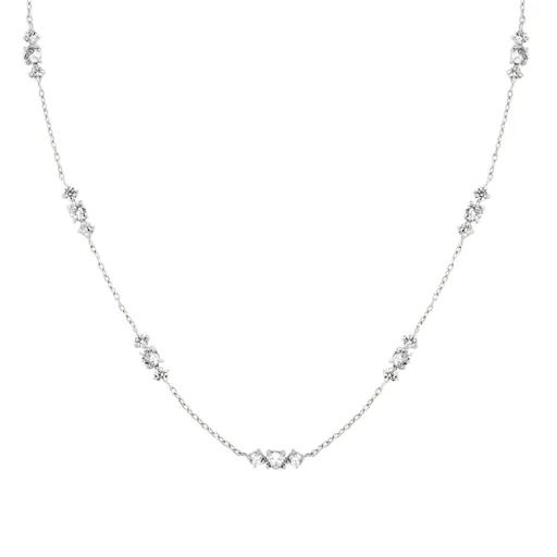 Rosefield Elegantní ocelový náhrdelník s krystaly Triple JNTCS-J1016
