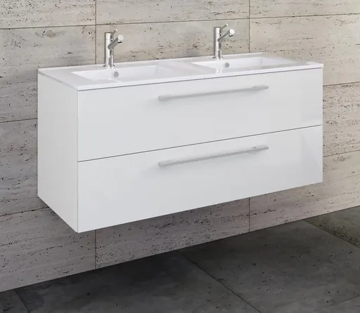 VCM 2dílná umyvadlová skříňka Budasi, bílá