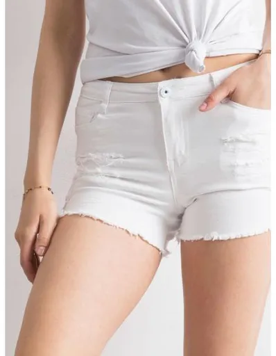 Dámské šortky s dírami MODERN bílé