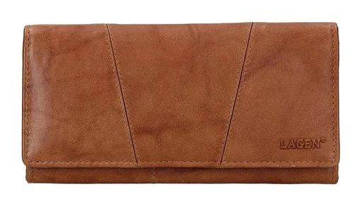 Dámská kožená peněženka Lagen PWL-388 Cognac