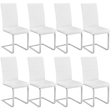 8× Houpací židle, umělá kůže, bílá (404128)