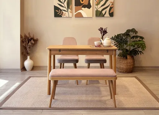 Jídelní set s rozkládacím stolem a židlemi (4 kusy) Vina Mini 01 0900 - Oak, Stone