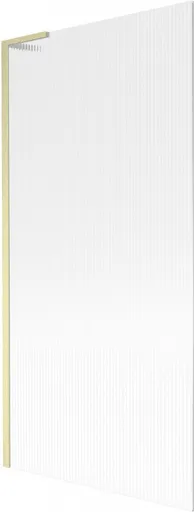 MEXEN/S Next L vanová zástěna FIX 90 x 150, proužky, zlatá kartáčovaná 895-090-000-03-09-55
