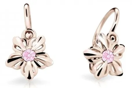 Cutie Jewellery Dětské kytičkové náušnice z růžového zlata C2238-10-X-4 růžová
