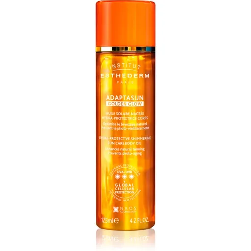 Institut Esthederm Adaptasun Golden Glow třpytivý olej s vysokou UV ochranou 125 ml