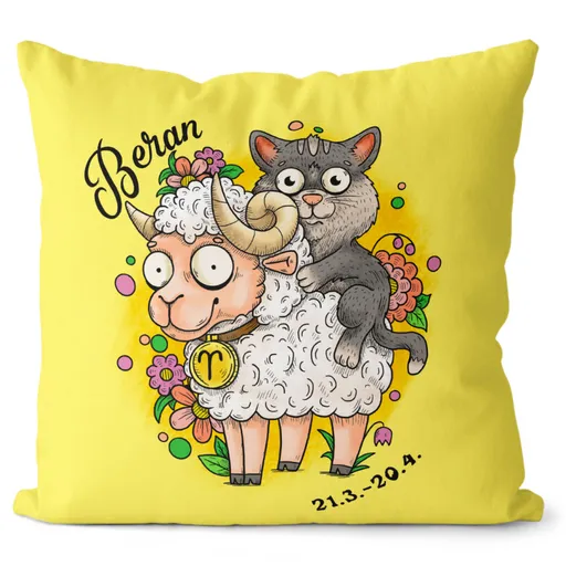 Polštář Kočičí znamení – beran (Velikost: 55 x 55 cm)