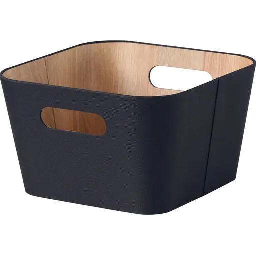 Kitchisimo Sada 2 úložných košíků 27 × 27 × 16 cm, černá, M
