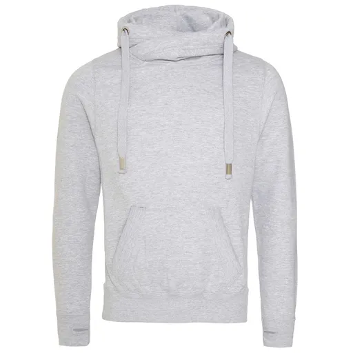 Just Hoods Mikina s překříženým límcem - Šedý melír | L