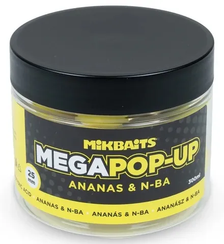 Mikbaits mega plovoucí fluo boilie ananas n-ba 300 ml 25 mm