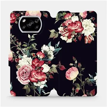 Flipové pouzdro na mobil Xiaomi POCO X3 NFC - VD11P Růže na černé (5903516393008)