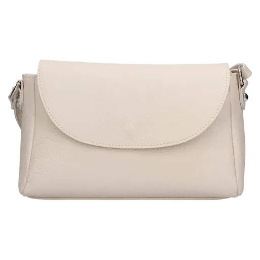 Dámská kožená crosbody kabelka Italia Mirabel - béžová