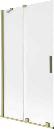 MEXEN/S Velar dvoukřídlá posuvná vanová zástěna 100 x 150, dekor, zlatá kartáčovaná 896-100-000-31-55