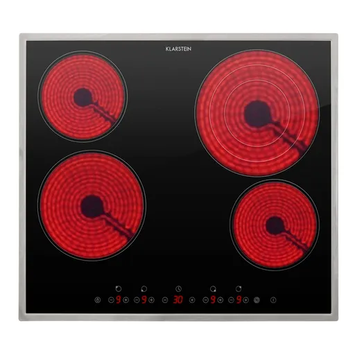 Klarstein Virtuoso 4 Prime, sklokeramická varná deska, vestavná, 6500W, 4 zóny, černá
