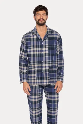 Pánské flanelové pyžamo MANUEL XL Tmavě modrá