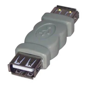 USB spojka, (2.0), USB A samice - USB A samice, šedá, Logo blistr 29241, DOPRODEJ