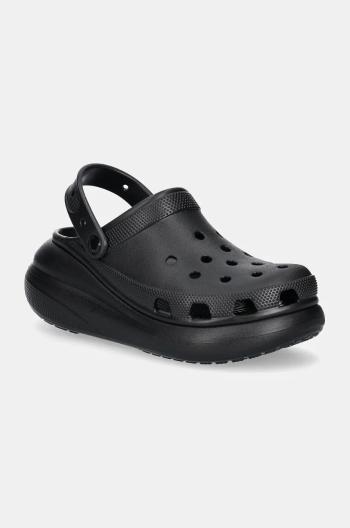 Pantofle Crocs Classic Crush Clog dámské, černá barva, na platformě, 207521