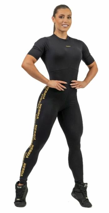 Nebbia Workout Jumpsuit INTENSE Focus Black/Gold XS Fitness kalhoty