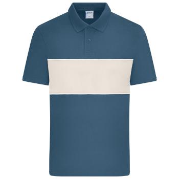 James & Nicholson (Daiber) Polokošile s kontrastním pruhem 8050 - Dusty blue / pískovcová | XL