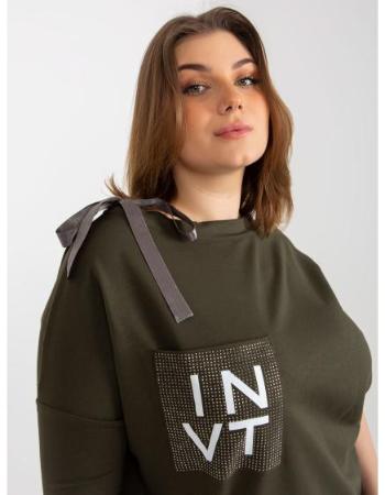 Dámská halenka s vázáním plus size KLARA khaki 