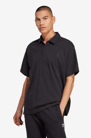 Bavlněné polo tričko adidas Originals Essentials černá barva, HR8677-black