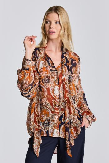 KOŠILE GANT D2. PAISLEY BOW BLOUSE GOLDEN ORANGE