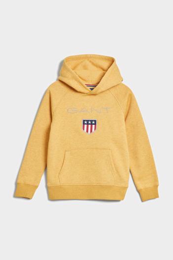 MIKINA GANT SHIELD HOODIE IVY GOLD MEL