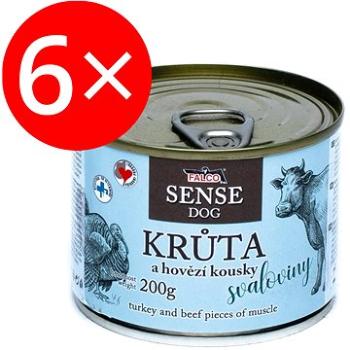 Falco Sense Dog krůta a hovězí 6 × 200 g (8594725086088)