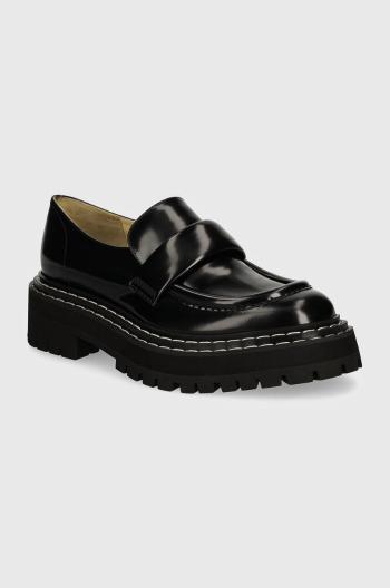 Kožené mokasíny Proenza Schouler Lug Sole dámské, černá barva, na plochém podpatku, PS43101A