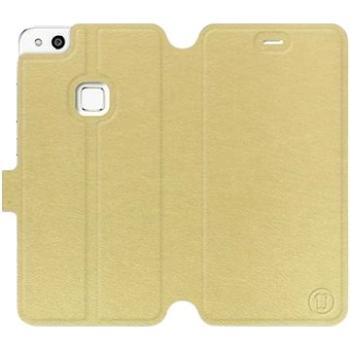 Flip pouzdro na mobil Huawei P10 Lite v provedení  Gold&Gray s šedým vnitřkem (5903226013388)