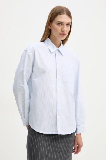 Bavlněná košile A.P.C. chemise boyfriend logo modrá barva, relaxed, s klasickým límcem, COGUH.F12550