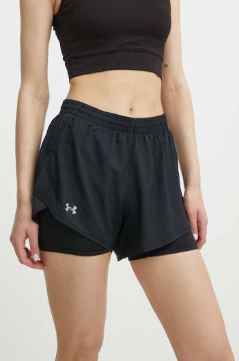 Běžecké šortky Under Armour Fly By černá barva, high waist