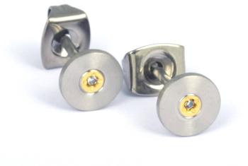 Boccia Titanium Pozlacené titanové náušnice s diamantem 0545-02