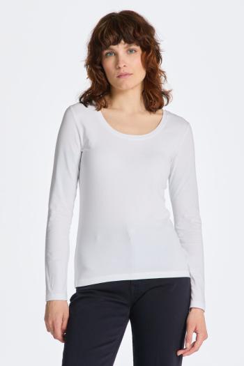 TRIČKO GANT SLIM COT/ELA LS SCOOP NECK TOP WHITE