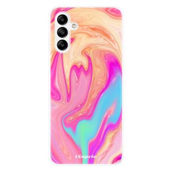 Odolné silikonové pouzdro iSaprio - Orange Liquid - Samsung Galaxy A04s