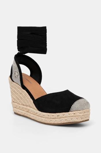 Espadrilky U.S. Polo Assn. STEFY dámské, černá barva, na klínku, STEFY001W 4HT1