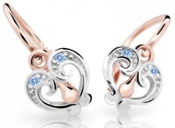 Cutie Jewellery Slušivé dětské náušnice z růžového zlata C2211-10-X-4 světle modrá
