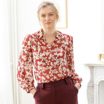 Sifon blúz virágmintával