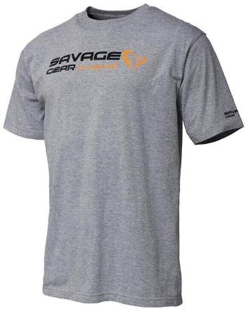 Savage Gear Horgászpóló Signature Logo T-Shirt Grey Melange L