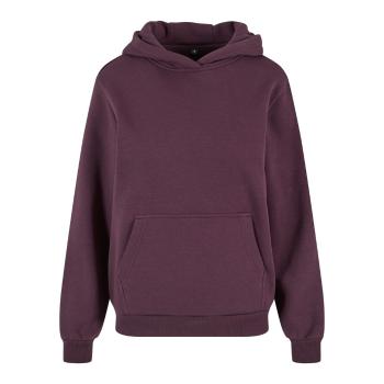 Build Your Brand Hebká dámská mikina přes hlavu Fluffy - Švestková | 5XL
