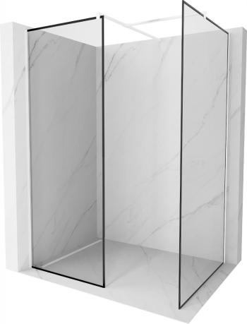 MEXEN/S Kioto Sprchová zástěna Walk-in 120 x 90 cm, černý vzor, bílá 800-120-202-20-70-090